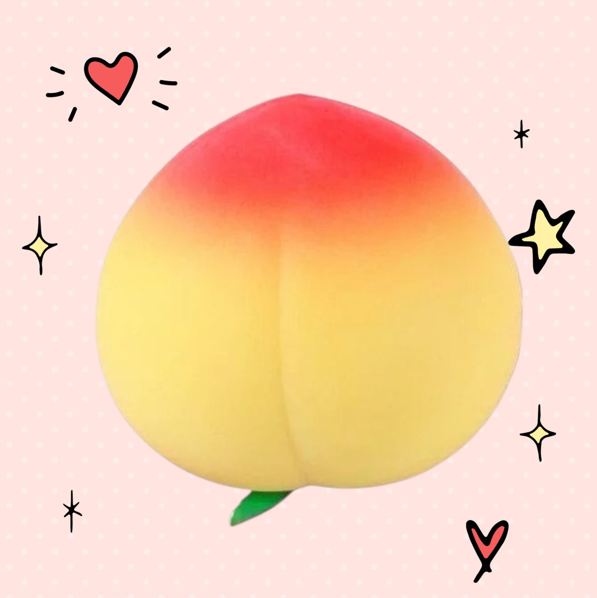 Foundry FitFit peach-shaped soft silicone stress relief squishy toy with a realistic red and yellow gradient finish