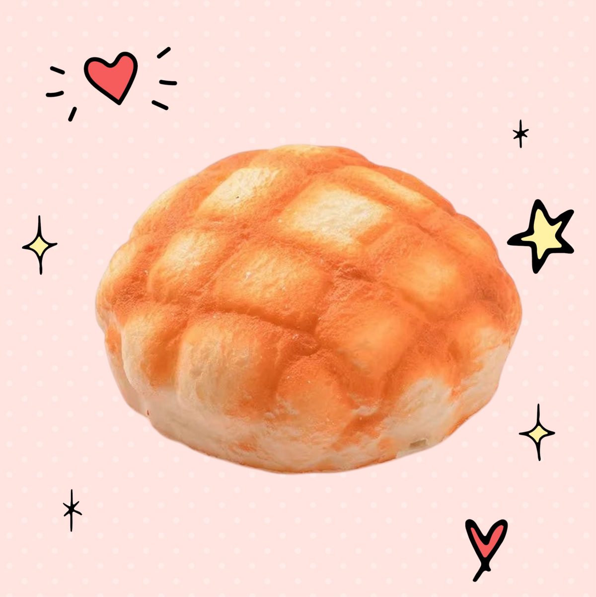 Foundry FitFit slow-rising squishy melon pan bread toy with realistic golden-brown textured crust for stress relief