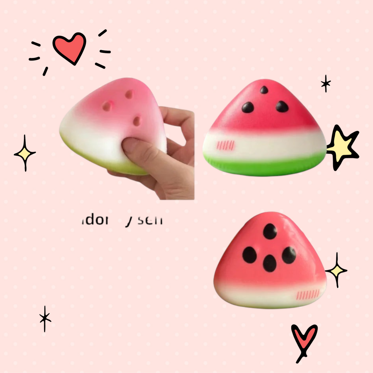 Foundry FitFit squishy watermelon fidget toy made of soft latex for stress relief and sensory play.