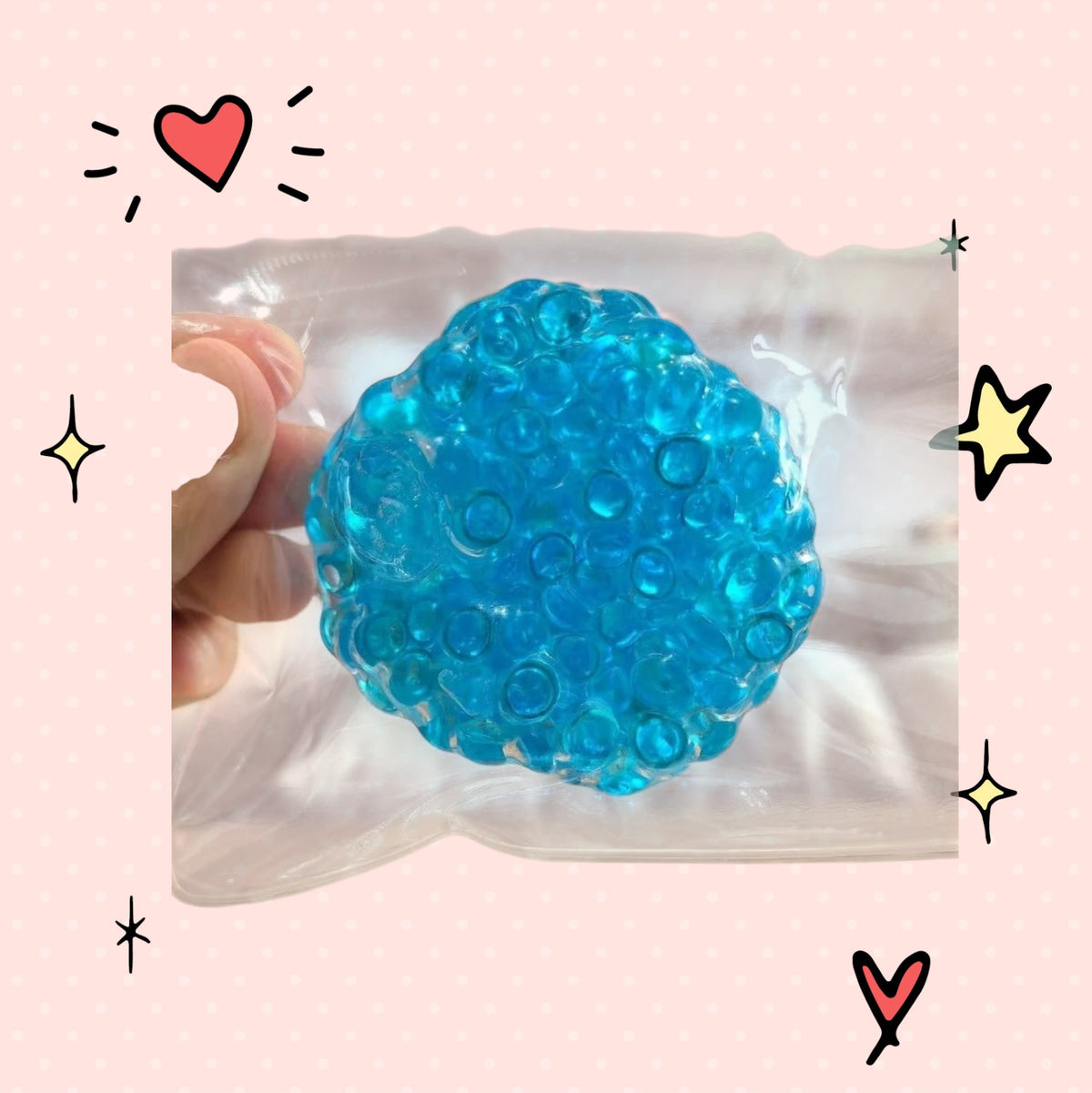 Foundry FitFit blue gel bead sensory squishy ball in clear packaging for stress relief and fidgeting
