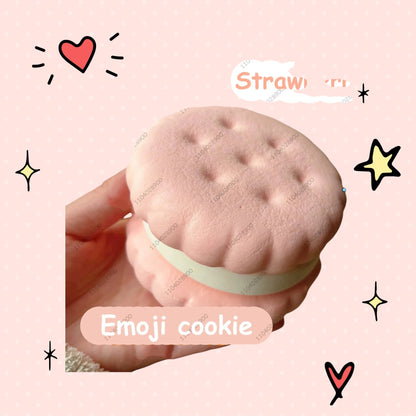 Foundry FitFit strawberry pink sandwich-shaped squishy toy with a soft slow-rise foam texture held in a hand.