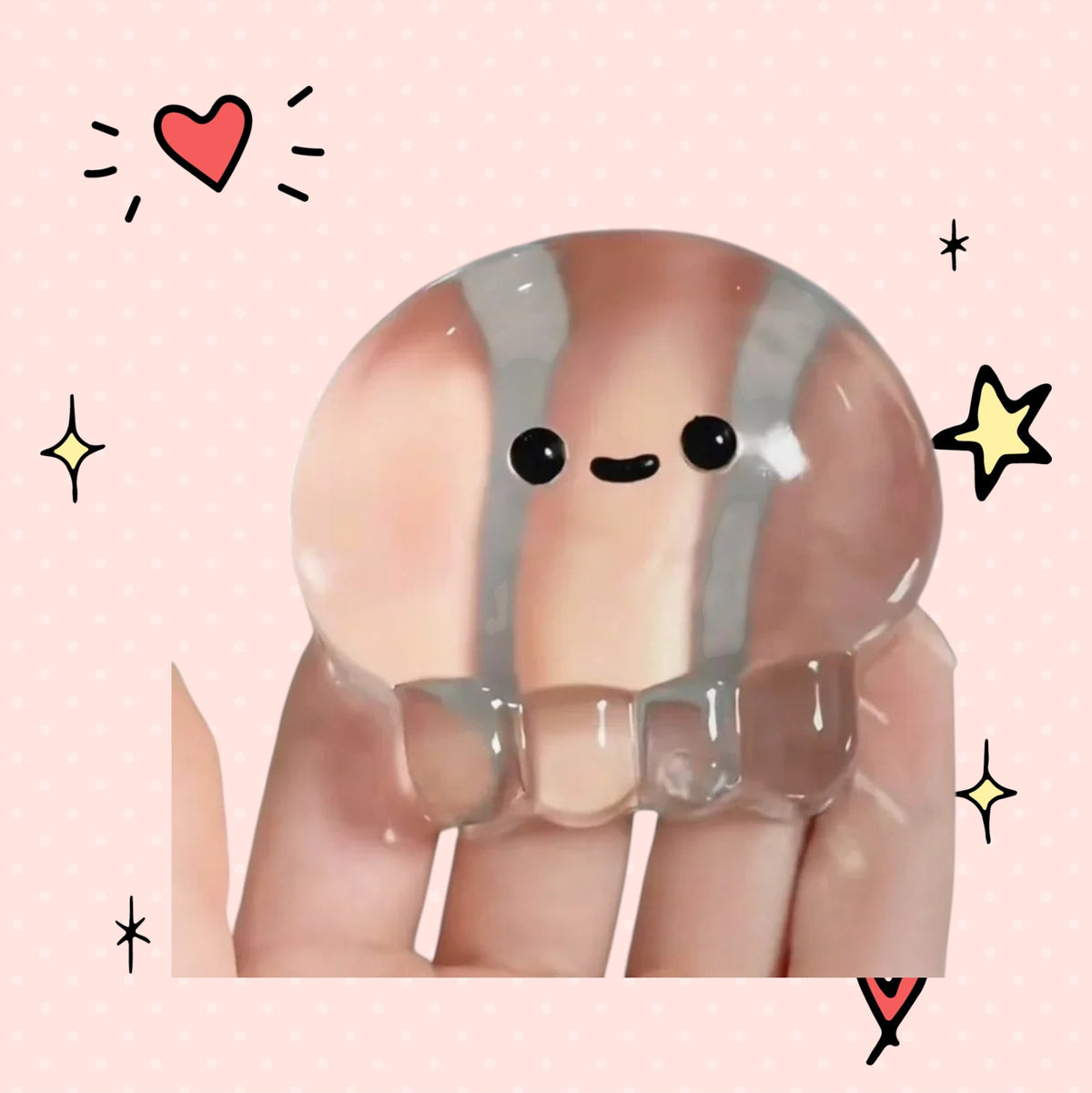 Foundry FitFit transparent jellyfish squishy toy made of soft TPR for stress relief and sensory fidgeting.